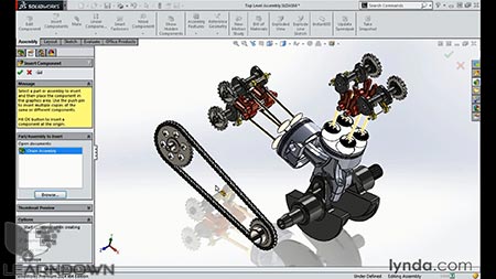 دانلود آموزش مدل سازی انجین موتور سیکلت در سالیدورک | Modeling a Motorcycle Engine with SOLIDWORKS 3