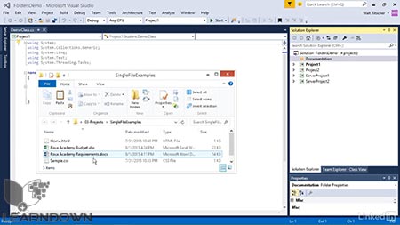 دانلود آموزش ویژوال استدیو : 03 بررسی پروژه ها و راهکارها |Visual Studio Essential Training 03 Exploring Projects and Solutions 3